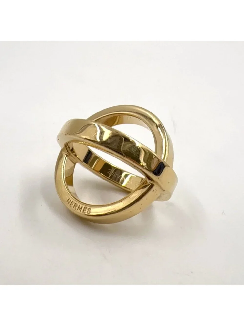 Hermes Cosmos Metal Gold Scarf Ring